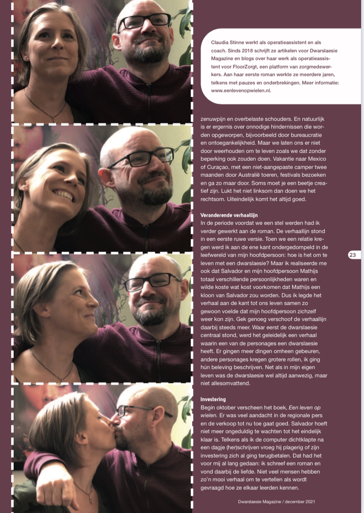 Dwarslaesie Magazine editie december 2021 - pagina 2 over Salvador en Claudia